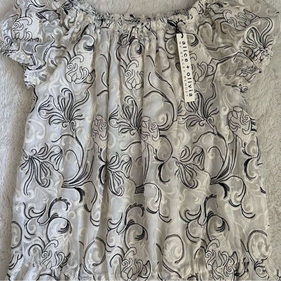 Alice + Olivia Janelle Embroidered Silk Dress | NWT - Picture 4 of 8